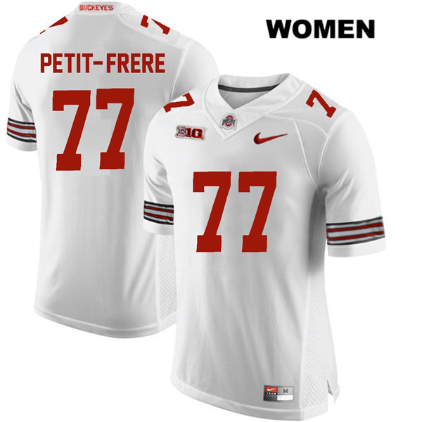 Ohio State Buckeyes Women's Nicholas Petit-Frere #77 White Authentic Nike College NCAA Stitched Football Jersey UM19H76UX